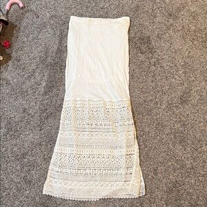 White Jessica Simpson crochet maxi skirt